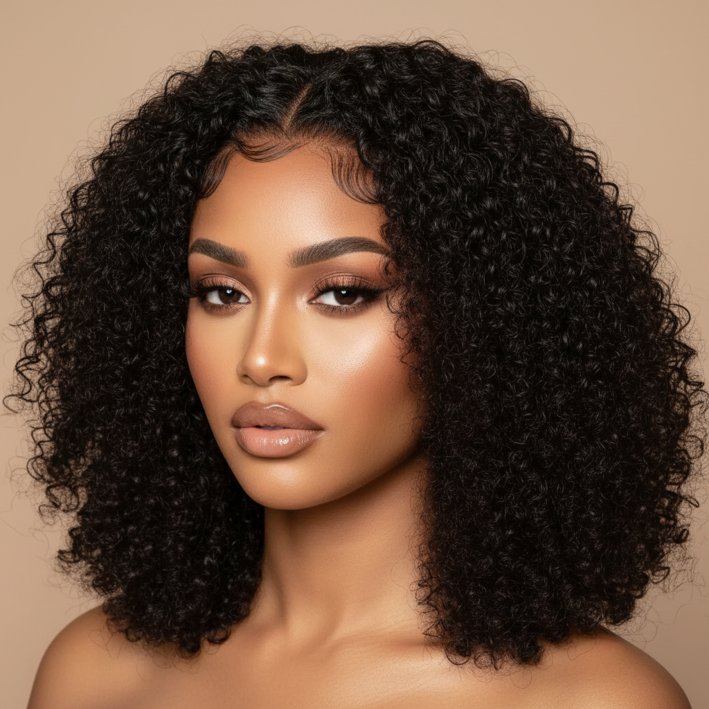 Curly Bob 18 Inch Closure Wig